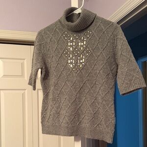 The Limited Turtleneck Sweater with Beaded Design